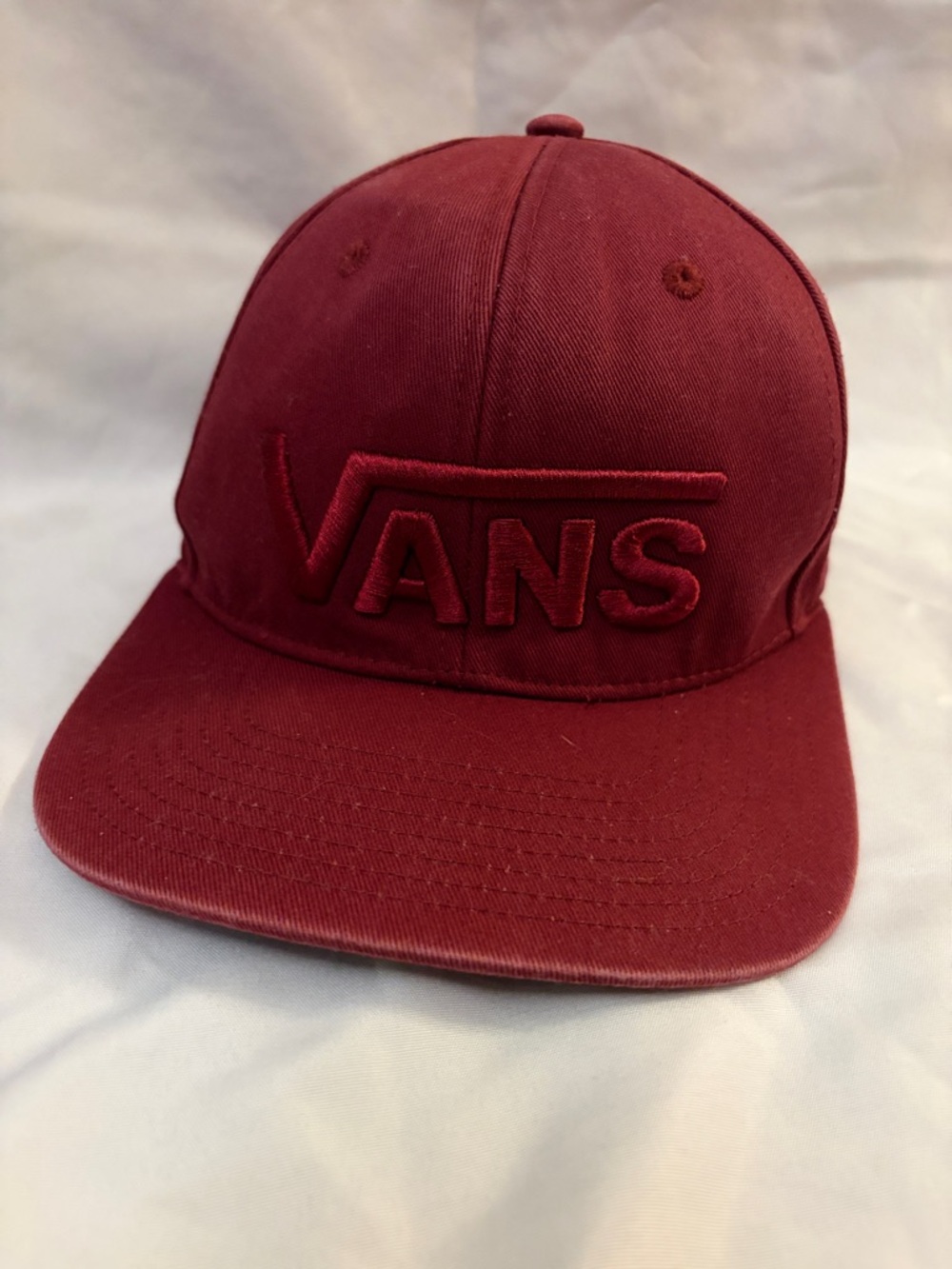 Vans Deep Burgundy Embroidered Logo Snapback Cap